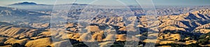 Panoramic view towards Mount Diablo at sunset from the summit of Mission Peak