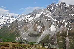 Panoramic view towards the western side of the Chaviere valley, Pralognan la Vanoise photo