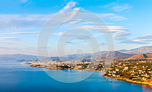 Panoramic view of the town of Agios Nikolaos and the Mirabello B