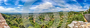 Panoramic view in the town of Saint-Paul-de-Vence, Cote d& x27;Azur, France