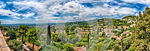 Panoramic view in the town of Saint-Paul-de-Vence, Cote d`Azur, France