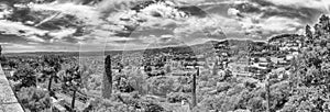 Panoramic view in the town of Saint-Paul-de-Vence, Cote d`Azur, France