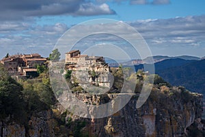 Panoramic view of the town of Siurana in Catalonia,