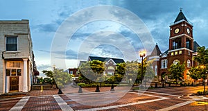 Panoramic view of town square