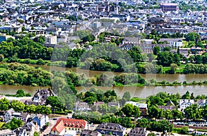 Panoramic view of Trier, the oldest german city, the favoured residence of Roman emperors in Germany.