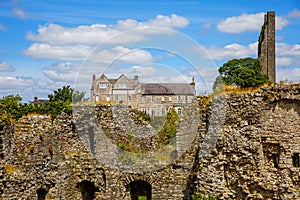 A panoramic view of Trim castle in County Meath on the River Boyne, Ireland. It is the largest Anglo-Norman Castle in