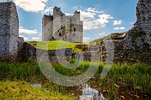 A panoramic view of Trim castle in County Meath on the River Boyne, Ireland. It is the largest Anglo-Norman Castle in