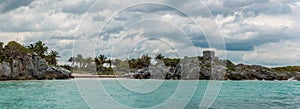 Panoramic View of Tulum from the Ocean, Quintana Roo