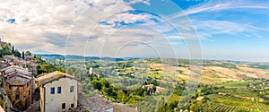 Panoramic view at the Tuscany nature from Montepulciano - Italy