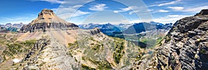 Panoramic view of the Twin Lakes valley and Reynolds Mountain photo