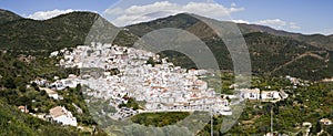 Panoramic view of a typical Andalusian mountain village of Ojen, Marbella, Andalusia, Spain