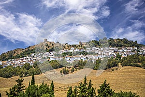 Panoramic view of the typical white village of CÃ¡diz Jimena de la Frontera photo