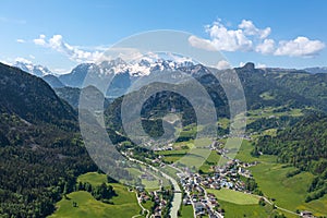 Panoramic view from Unken in Salzburgerland, Austria