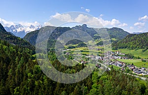 Panoramic view from Unken in Salzburgerland, Austria