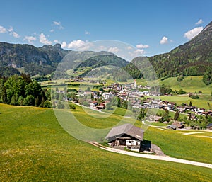 Panoramic view from Unken in Salzburgerland, Austria