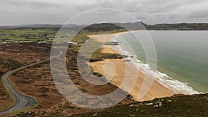 Panoramic view of unspoiled Portsalon beach photo