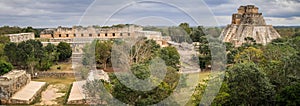 Panoramic view of Uxmal Ancient Maya city, Yucatan, Mexico