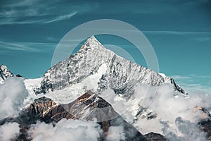 Panoramic view of the Valais Alps