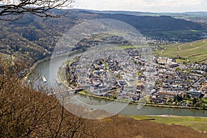 Panoramic view on the valley of the river Moselle