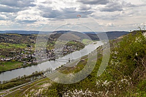 Panoramic view on the valley of the river Moselle