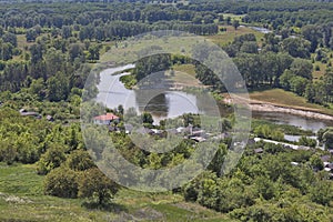 Panoramic view of the valley of the Seversky Donets River in the