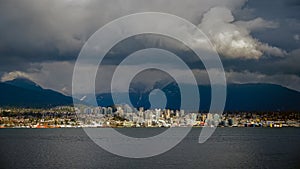 Panoramic view of Vancouver city as seen from the Canada Place