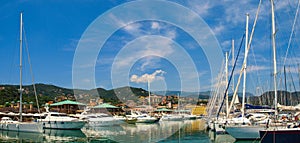 Panoramic view of Varazze Marina in Liguria, Italy