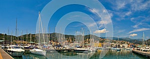 Panoramic view of Varazze Marina in Liguria, Italy