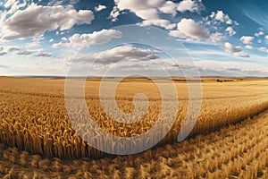 panoramic view of vast cornfields during harvest season