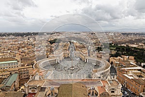 Panoramic view of Vatican from the St. Peter\'s Basilica, Rome