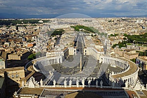 Panoramic view of Vatican from the St. Peter's Basilica, Rome