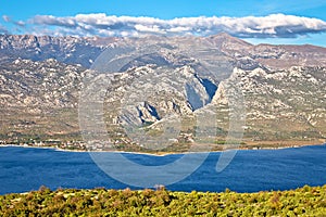 Panoramic view of Velebit mountain and Paklenica national park