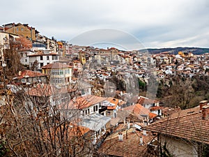 Panoramic view of Veliko Tarnovo, the old capital of Bulgaria photo