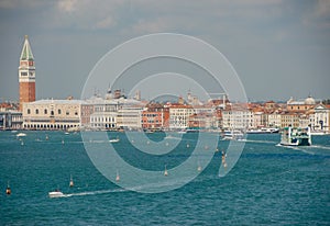 Panoramic view of Venice with Bacino of Sant Mark photo