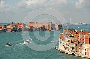 Panoramic view of Venice with Bacino of St Mark photo
