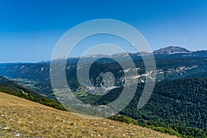 Panoramic view of Vercors landscape, Vassieux en Vercors, France photo