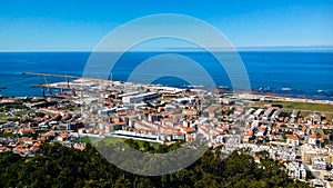 Panoramic view of Viana do Castelo from the top of Santa Luzia sanctuary,