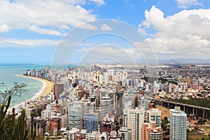 Panoramic view of Vila Velha, beach Praia da costa, Espirito San