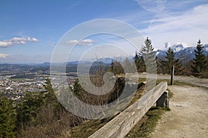 Panoramic view of Villach in Gailtal valley