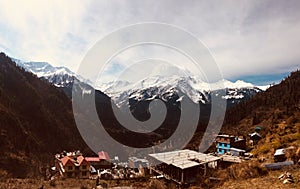 Panoramic view of a village in North India