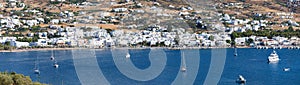 Panoramic view of the village of Paroikia on Paros island