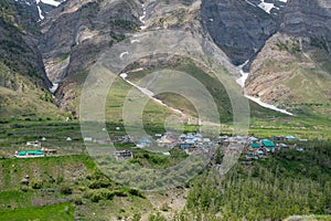 Panoramic view of the village beside river