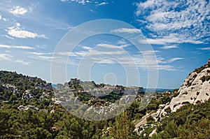 Panoramic View of the village and ruins of the Baux-de-Provence Castle