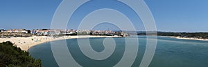 Panoramic view of the village of Vila Nova de Mil Fontes with the beach and the Mira River mouth in Alentejo photo