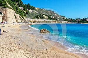 Panoramic view of Villefranche-sur-Mer, Nice, French Riviera.