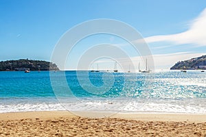 Panoramic view of Villefranche-sur-Mer, Nice, French Riviera.