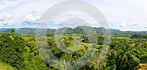 Panoramic view of the Vinales Valley in Cuba