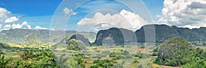 Panoramic view of the Vinales Valley in Cuba