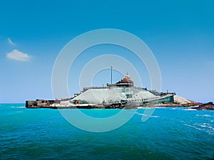 Panoramic view of Vivekananda Rock memorial in Kanyakumari, Kerala, India