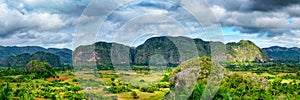 Panoramic view of the ViÃÂ±ales valley in Cuba photo